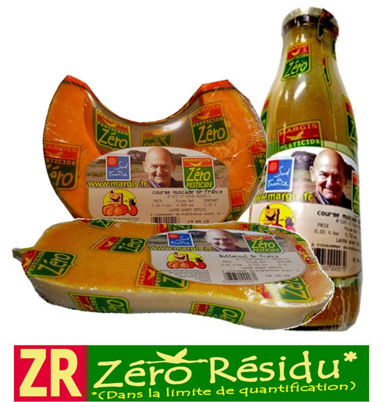 Zéro Résidu de Pesticide Label "MARGIS-ZR"®. - Conduite des cultures sous Cahier des Charges agréé MARGIS-AD®.
